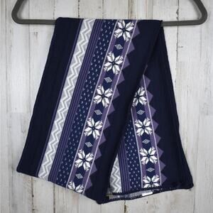 Smartwool navy blue/white Fair Isle Snowflake print sweater knit wrap scarf